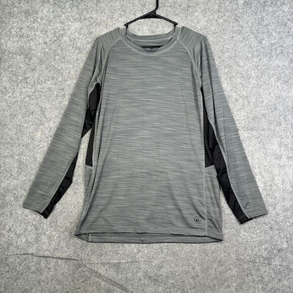 Hang Ten Shirt Mens Large Gray UPF50+ Long Sleeves Pullover Tee Sun Performance - Picture 1 of 9